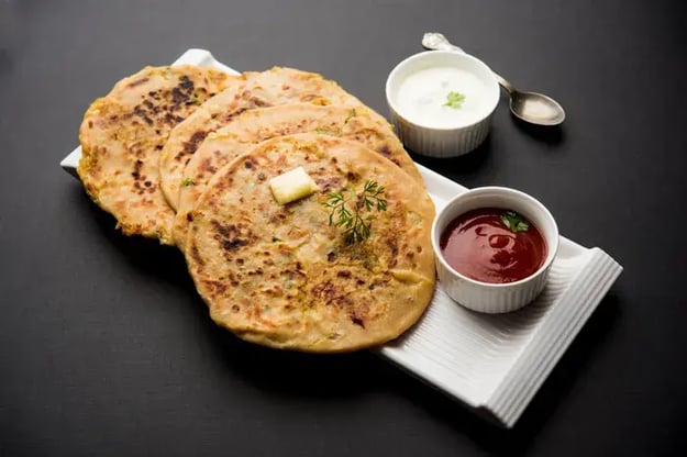 Vegetable stuffed paratha/chapati