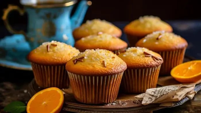 Orange fruit muffins