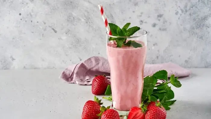 Strawberry Cauliflower Protein Shake
